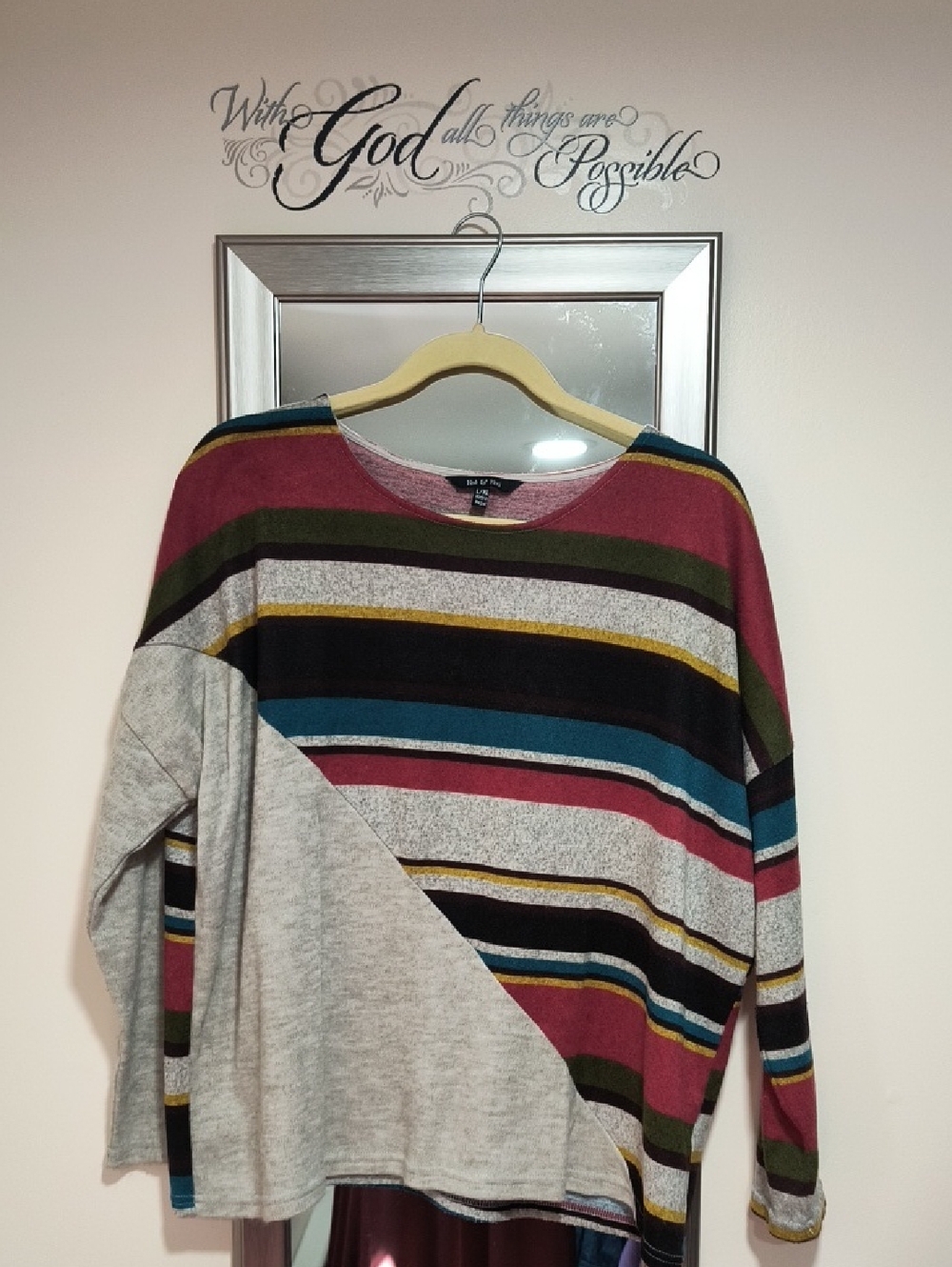 Women's Striped Crewneck Sweater in Multi-Color